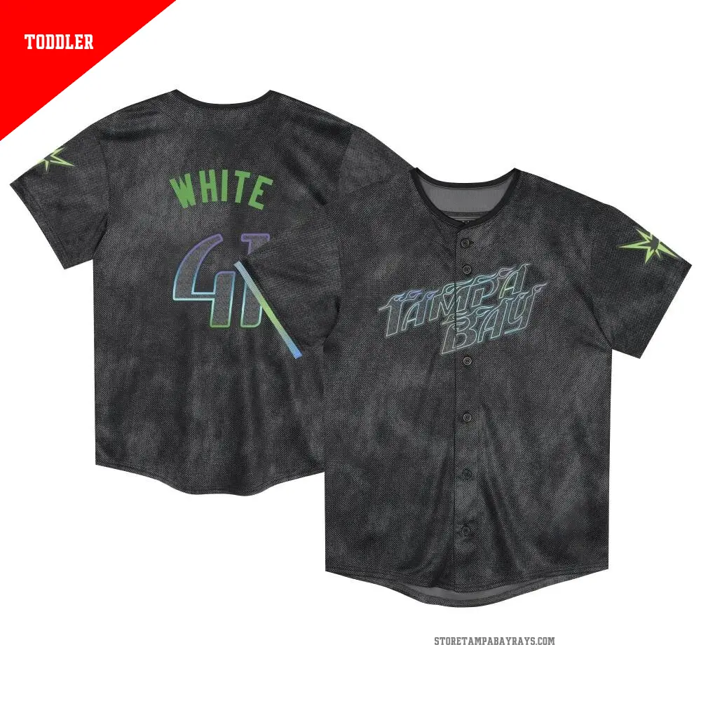 Toddler ＃41 Colby White Tampa Bay Rays White Limited Charcoal 2024 City Connect Jersey